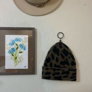 Anthropologie Animal Print Knit Hat